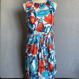 ) Talbots Womens Floral Fit n Flare Dress Cottagecore Multicolor minimalis…